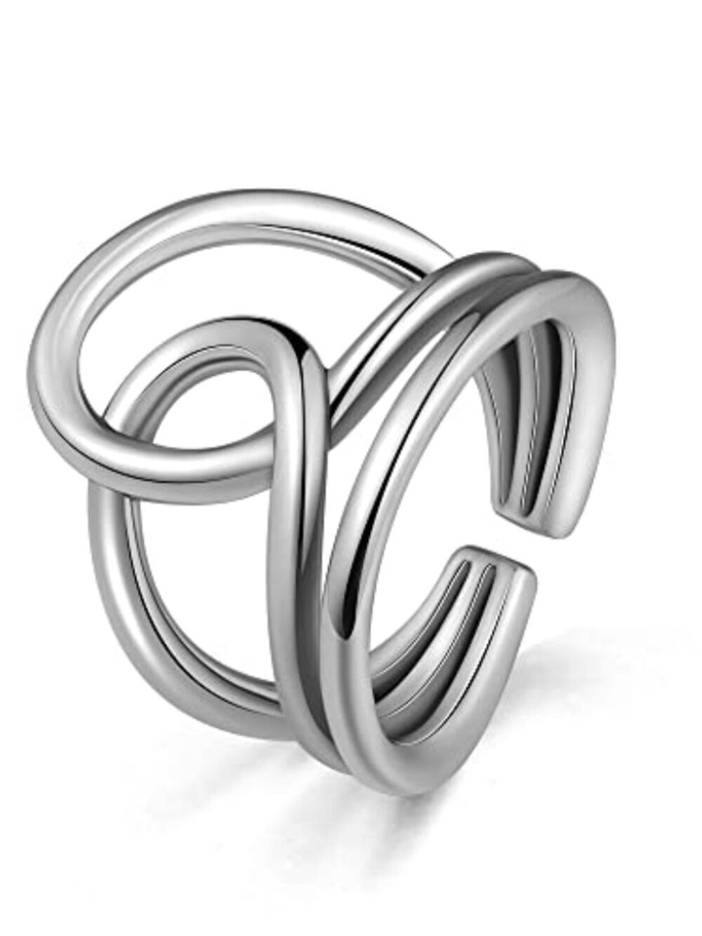BRAND NEW 925 Sterling Silver Adjustable Ring For Women Knot Wave